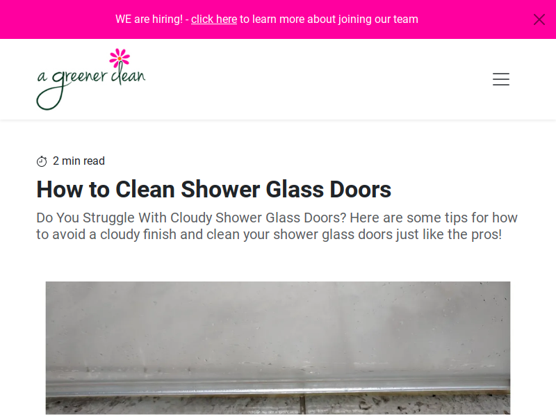 A Greener Clean • Blog How to Clean Shower Glass Doors — GryphonCMS